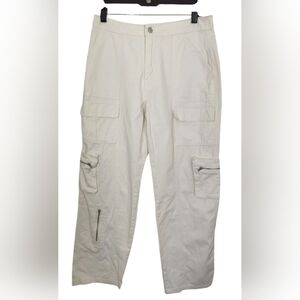 Cali 1850 Juniors Ivory/Cream Straight Leg Cargo Pants High Rise 7 NWOT